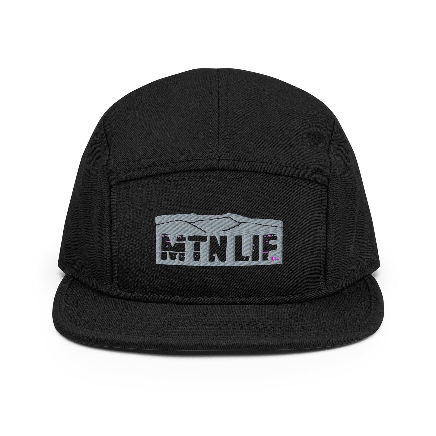 MTN LIF™ 5 Panel Camper Hat- embroidered GREY mtn logo