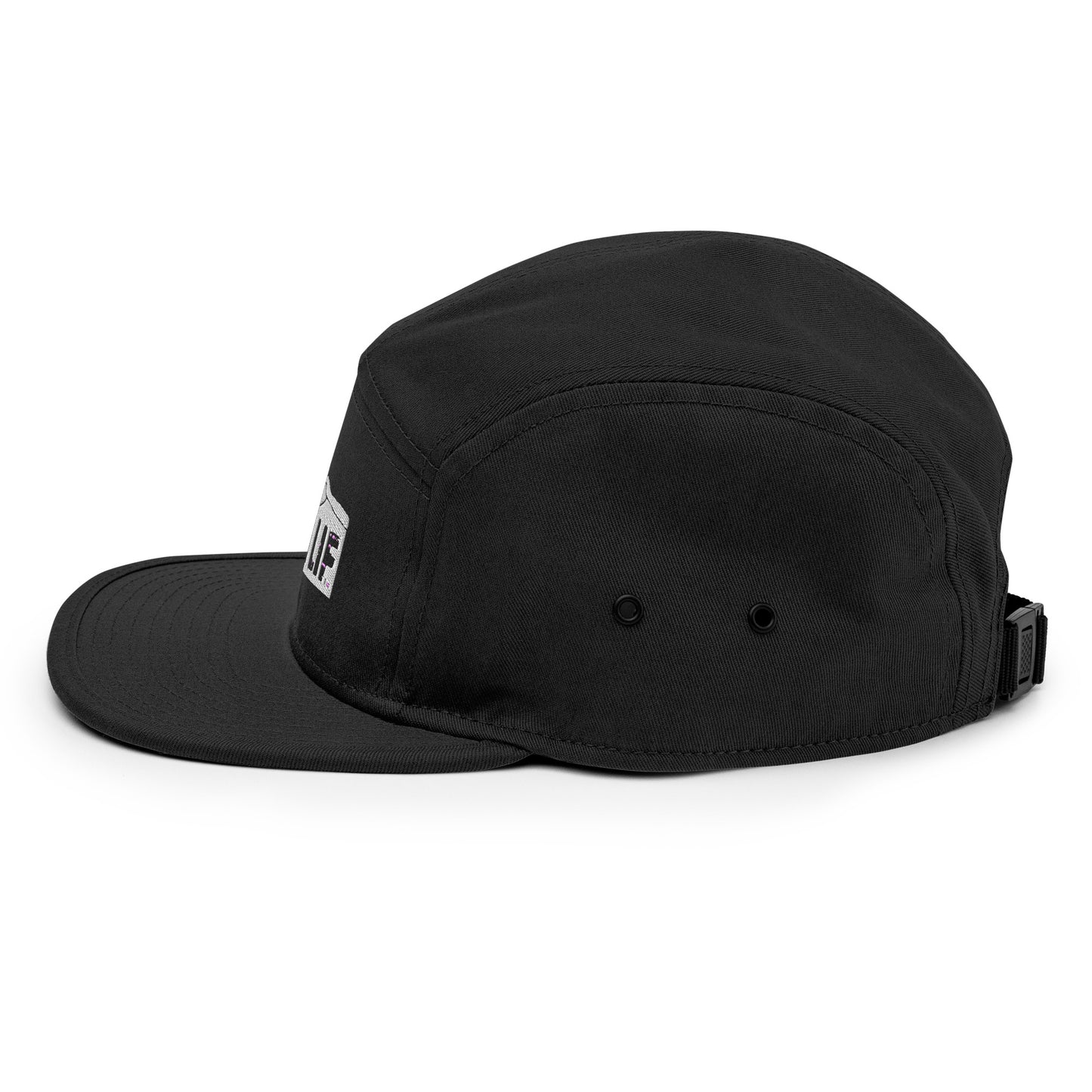 MTN LIF™ 5 Panel Camper Hat- embroidered SILVER mtn logo