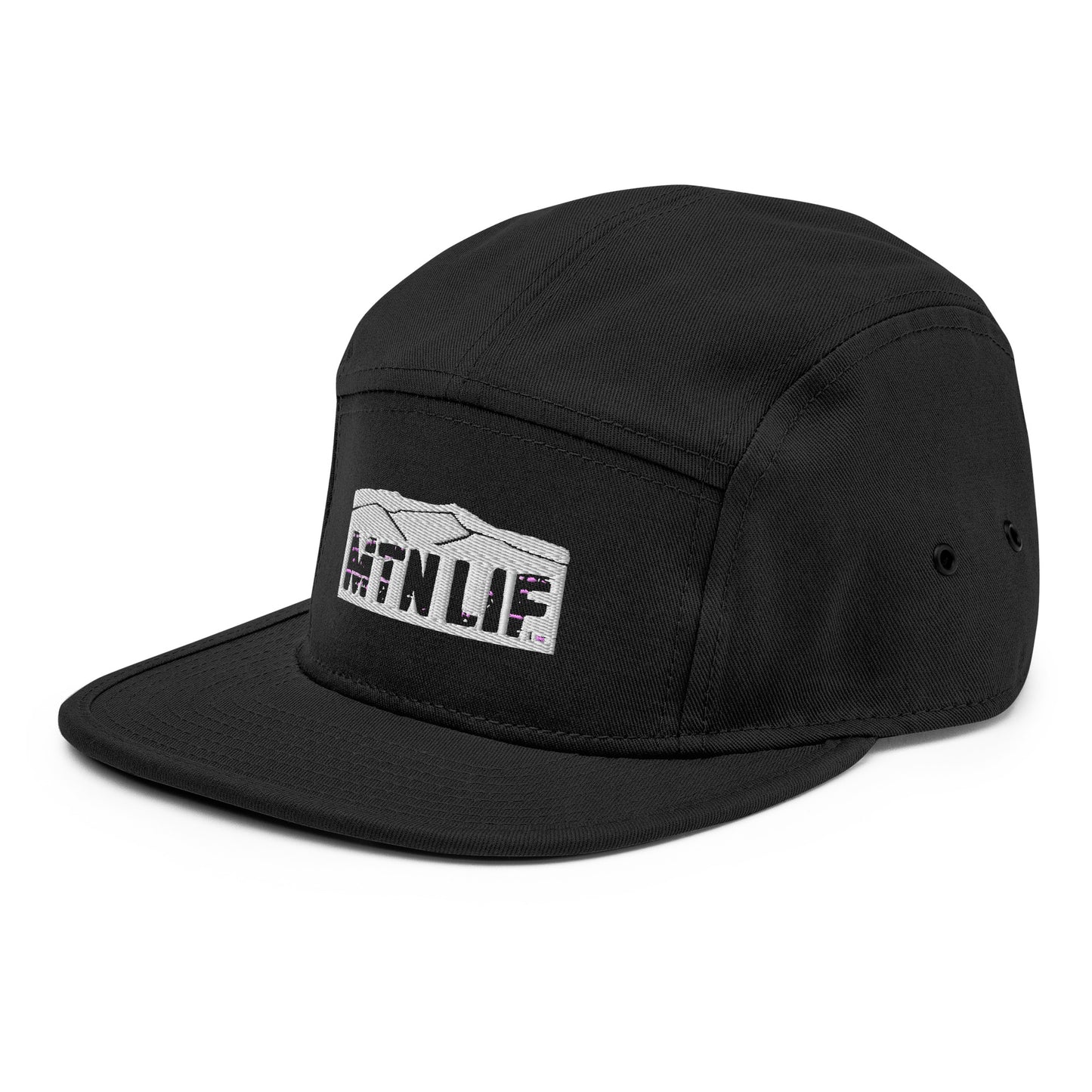 MTN LIF™ 5 Panel Camper Hat- embroidered SILVER mtn logo