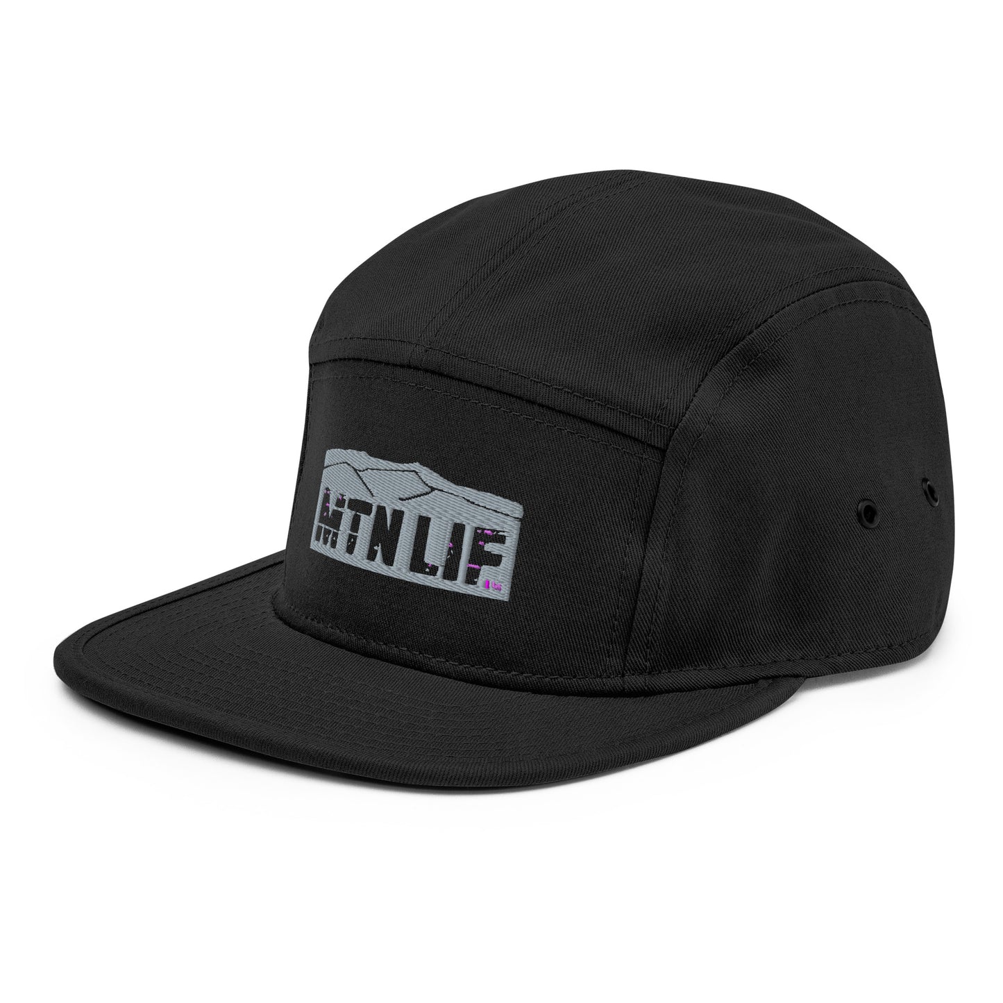 MTN LIF™ 5 Panel Camper Hat- embroidered GREY mtn logo