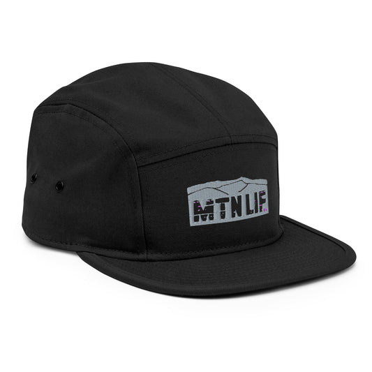 MTN LIF™ 5 Panel Camper Hat- embroidered GREY mtn logo