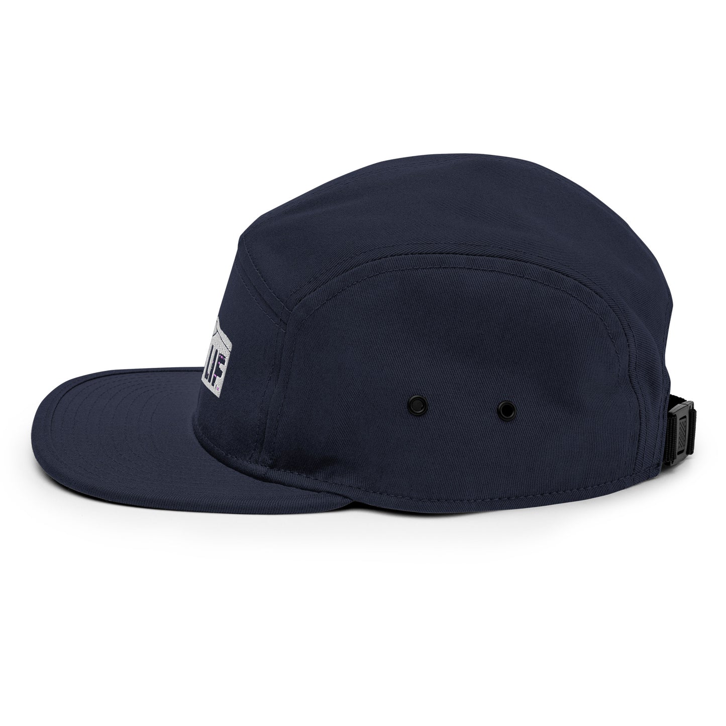 MTN LIF™ 5 Panel Camper Hat- embroidered SILVER mtn logo
