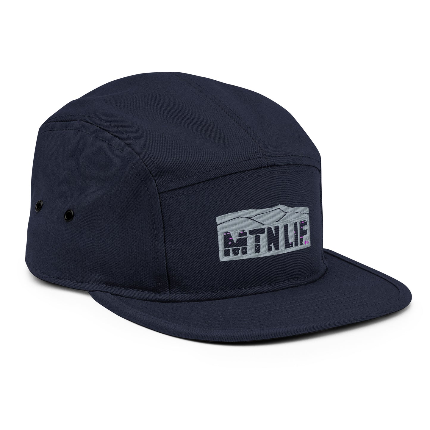 MTN LIF™ 5 Panel Camper Hat- embroidered GREY mtn logo