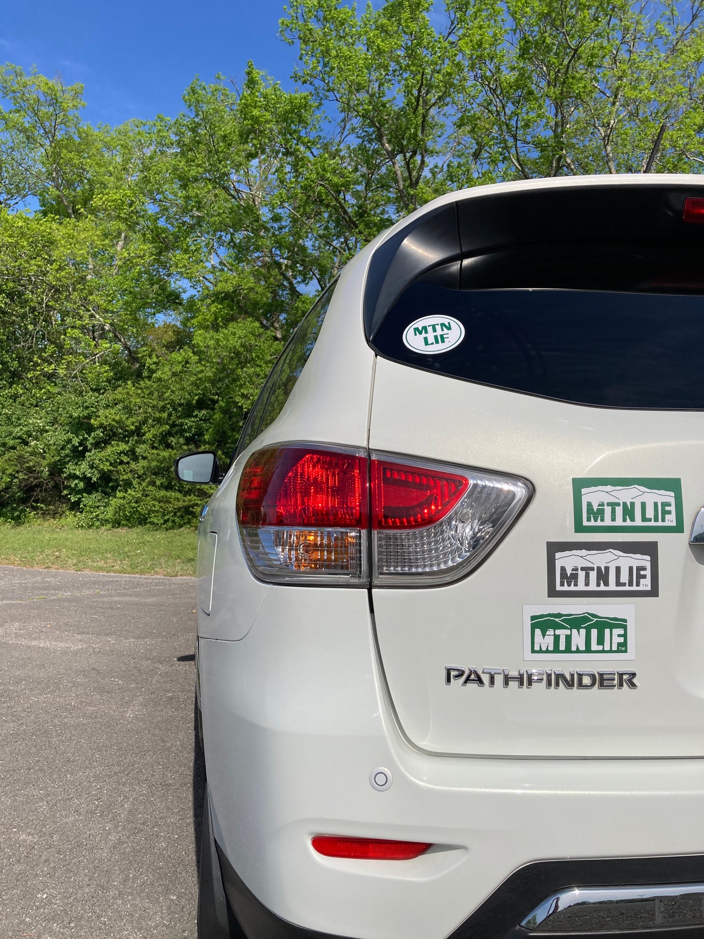 MTN LIF™ car MAGNET mtn logo GREEN on white 3x6"