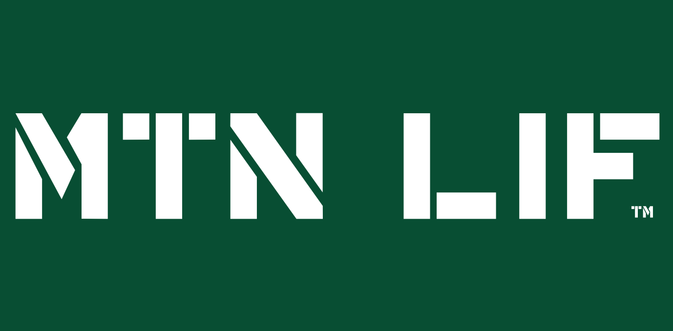 MTN LIF™ car MAGNET WHITE on dark green 3x6" Major font