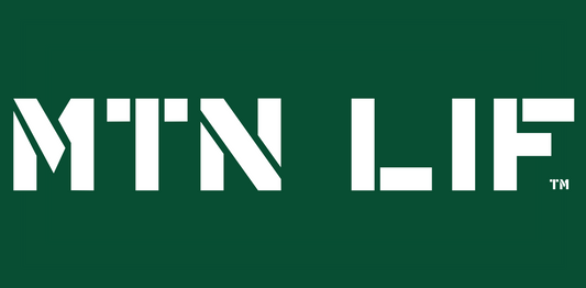 MTN LIF™ car MAGNET WHITE on dark green 3x6" Major font