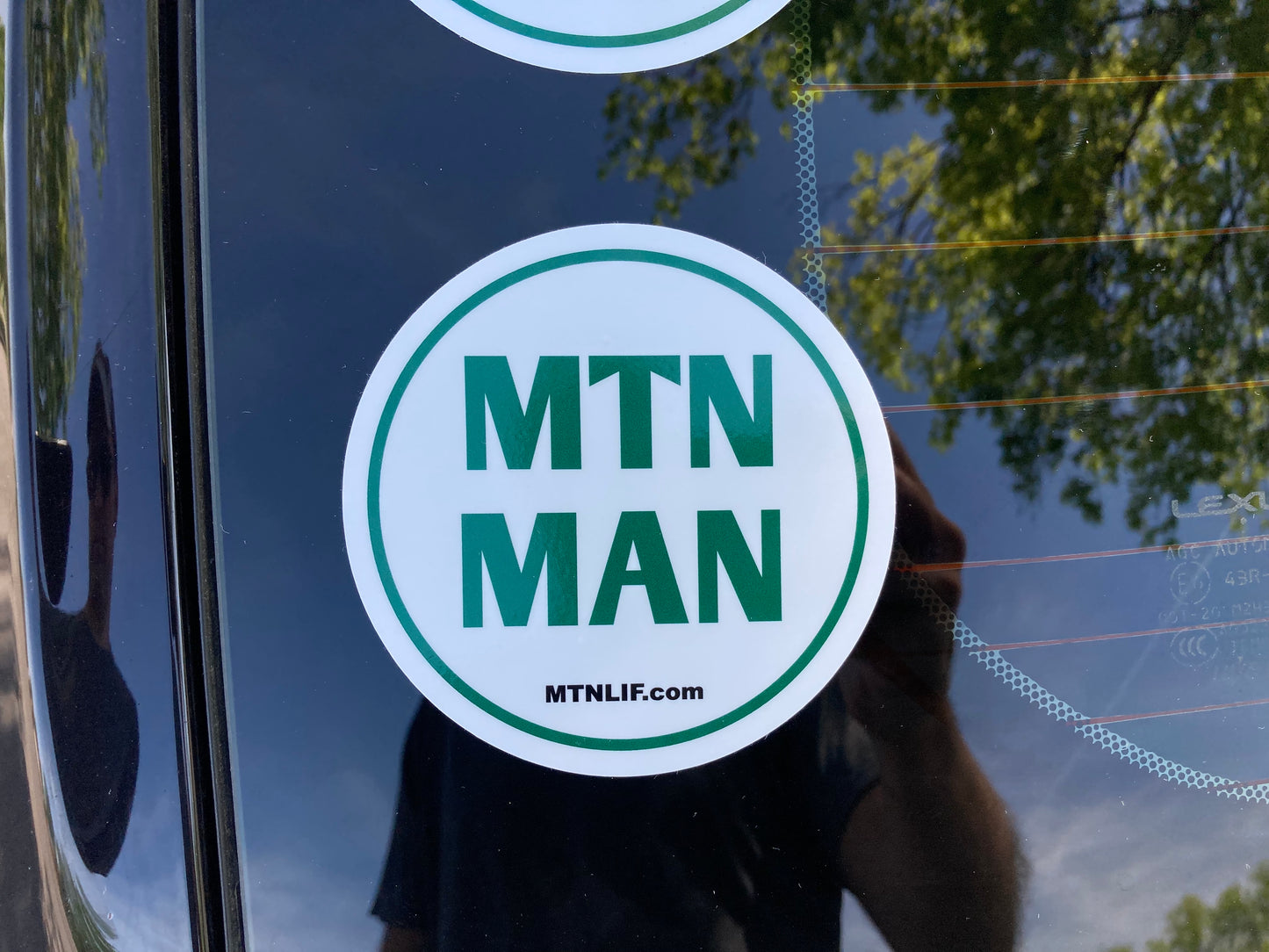 MTN MAN™ vinyl car window decal 4" circle