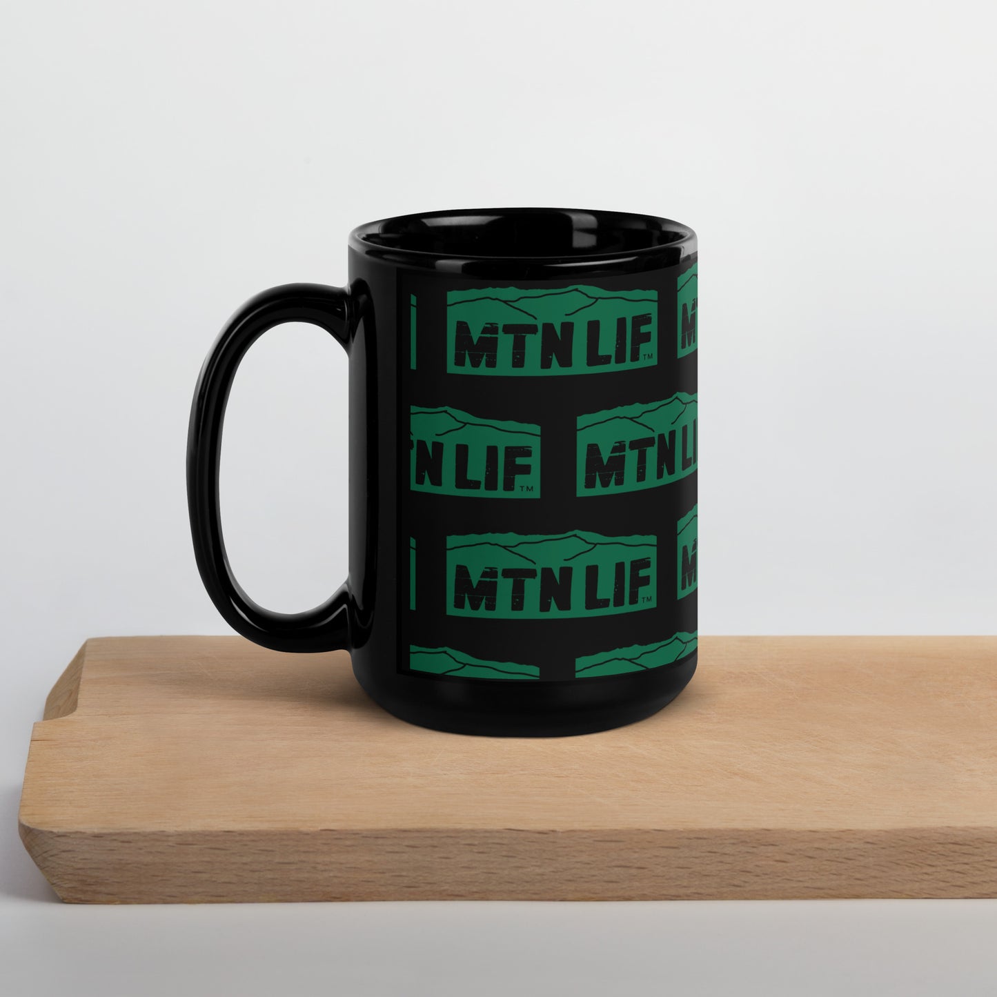 Black Glossy MTN LIF™ 15 oz. Mug