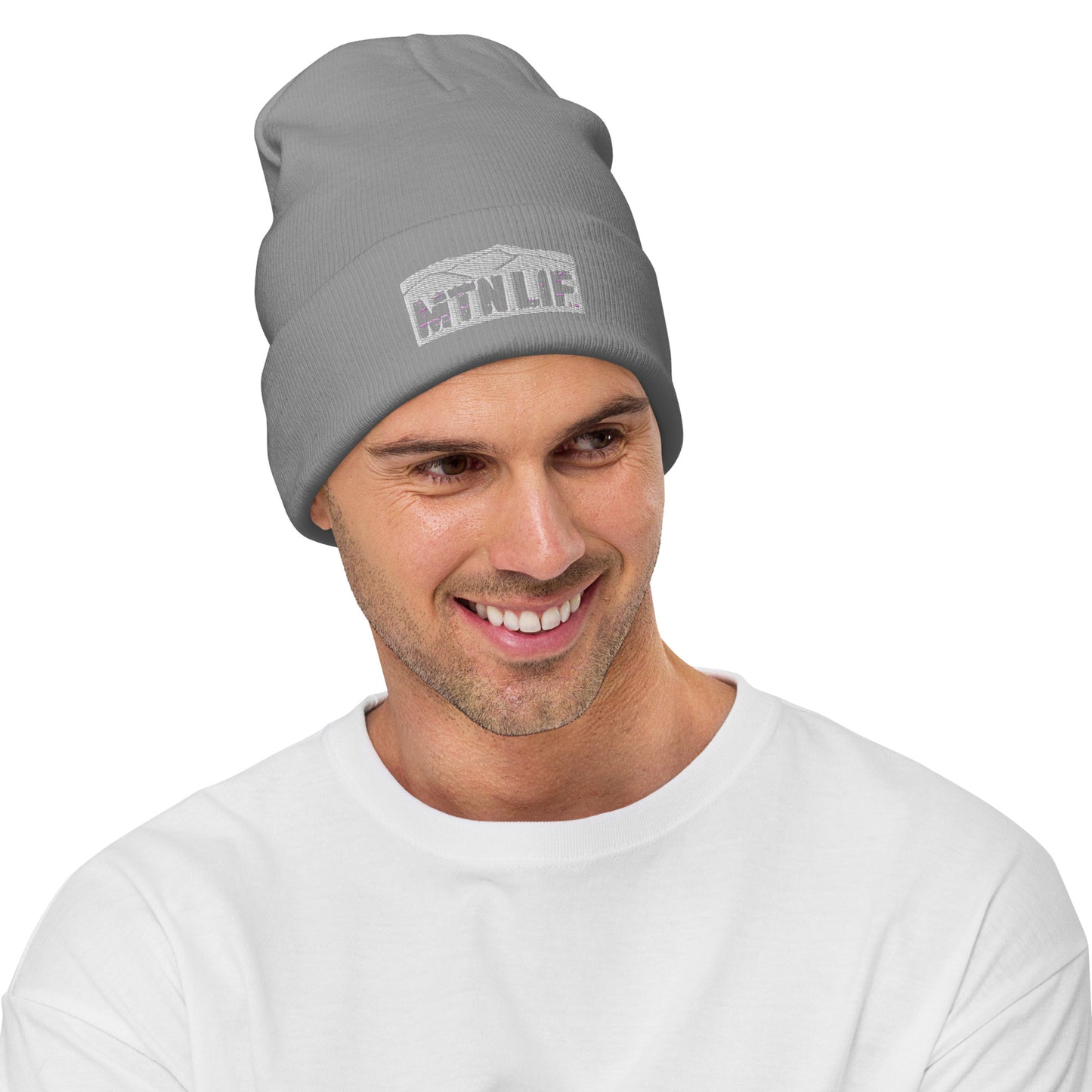 MTN LIF™ Embroidered Beanie SILVER mtn logo