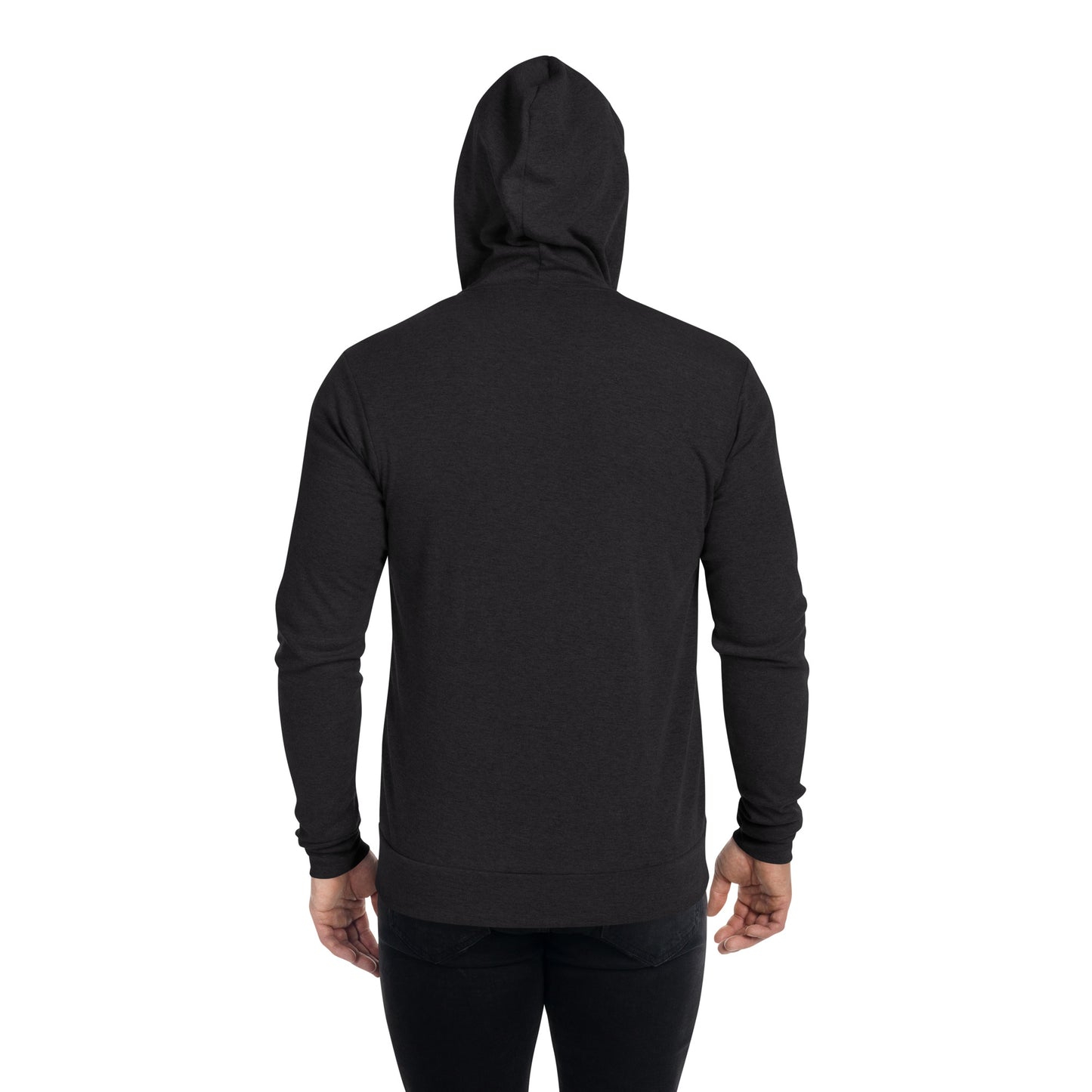 MTN LIF™ Unisex zip hoodie- WHITE mtn logo right front