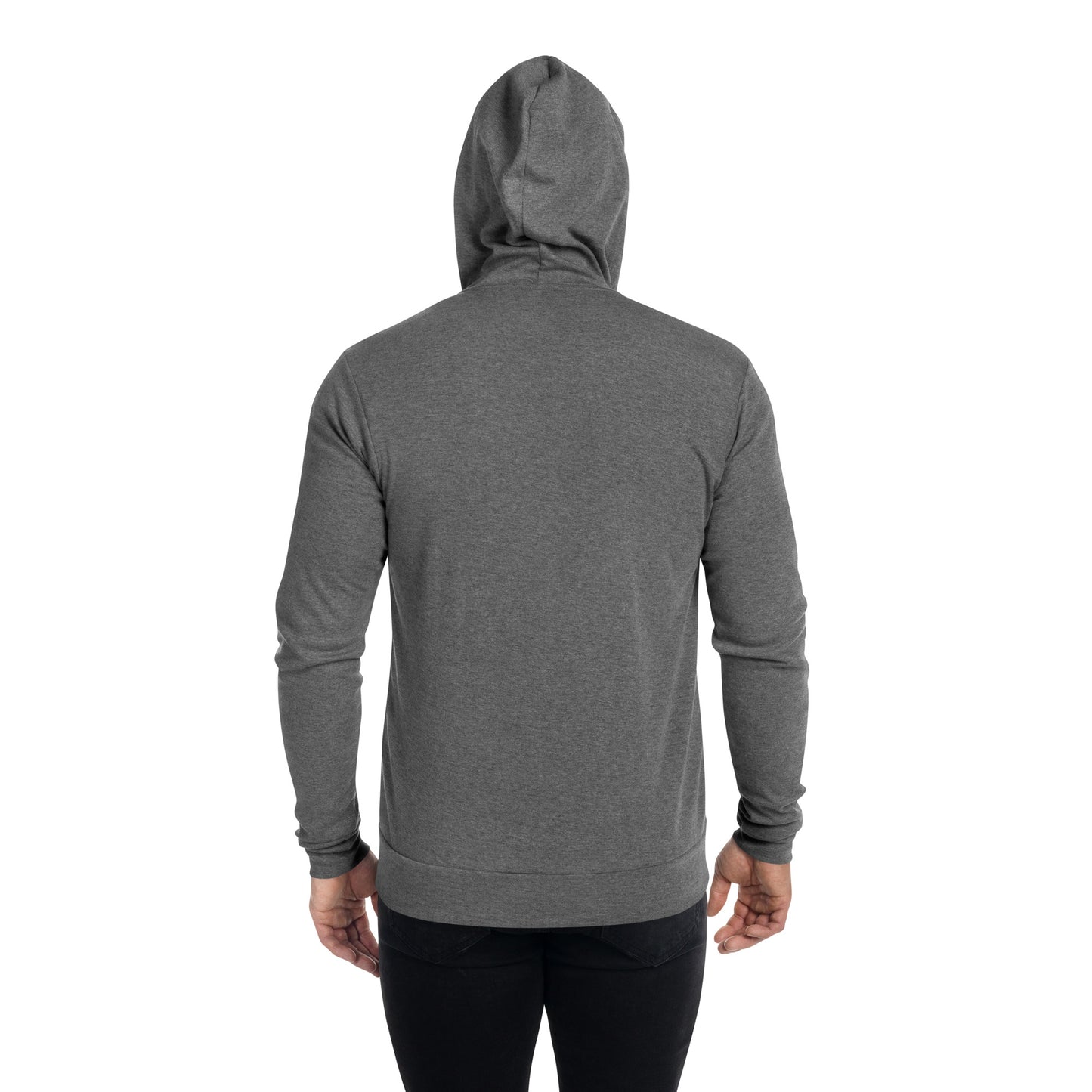 MTN LIF™ Unisex zip hoodie- WHITE mtn logo right front