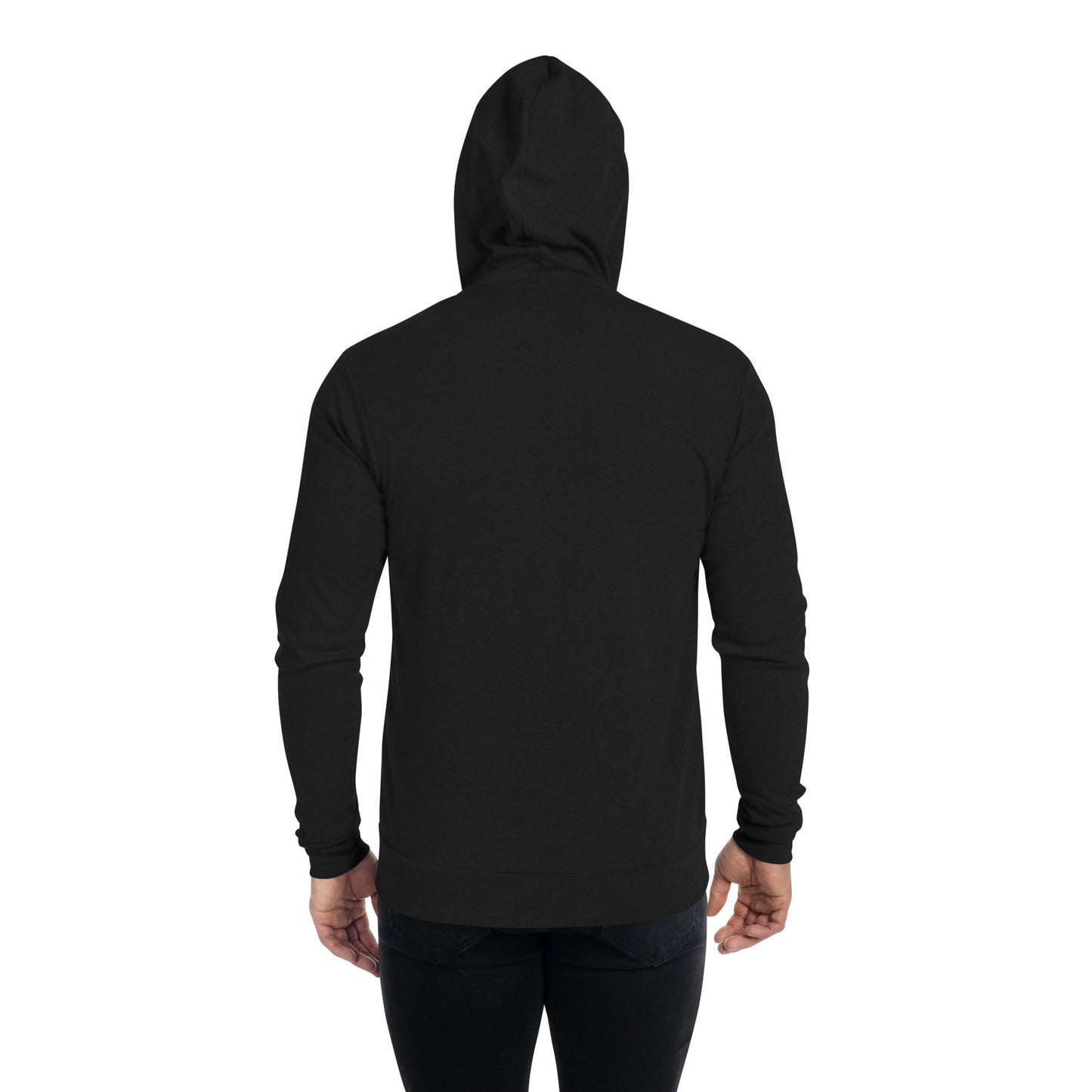MTN LIF™ Unisex zip hoodie- WHITE mtn logo right front