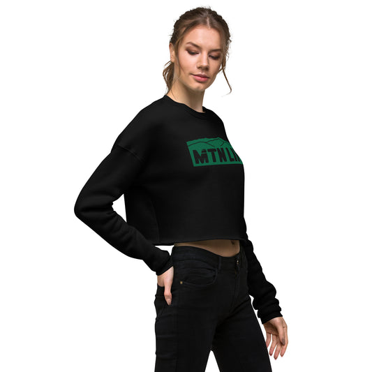 MTN LIF™ Cropped Sweatshirt- GREEN mtn logo