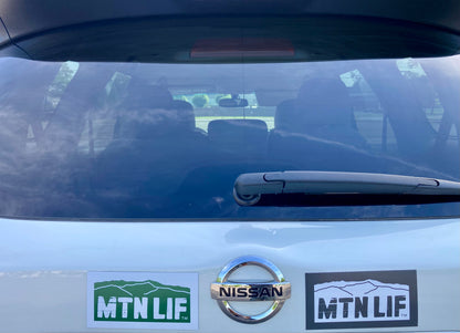 MTN LIF™ car MAGNET mtn logo DARK GREY on white 3x6"