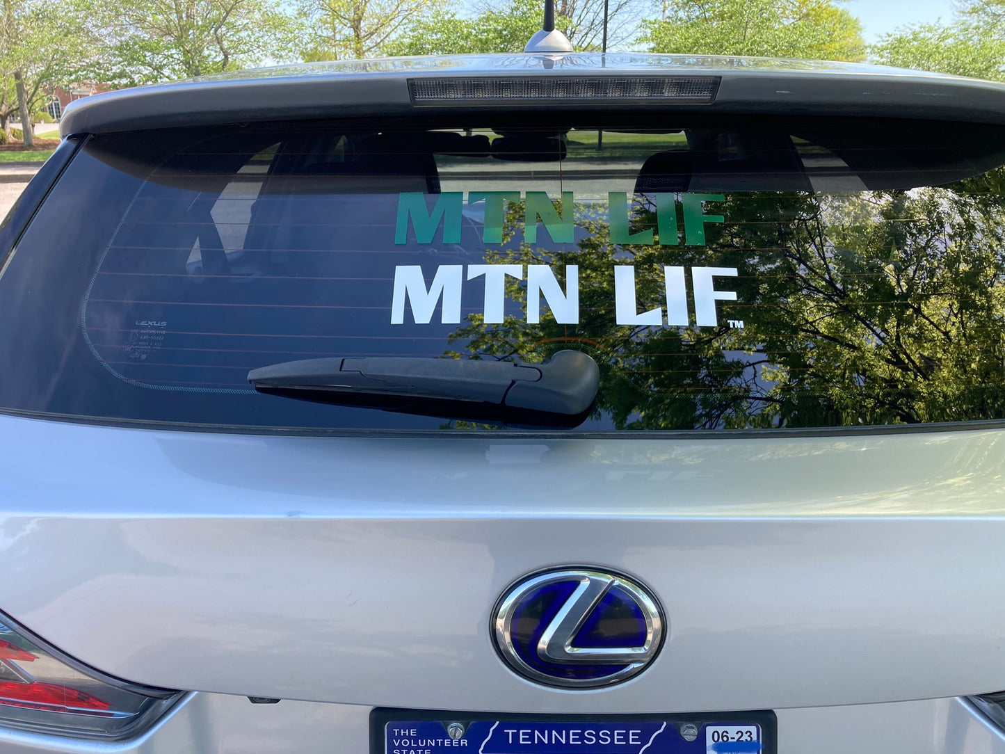 MTN LIF™ vinyl car window Lettering WHITE 12"
