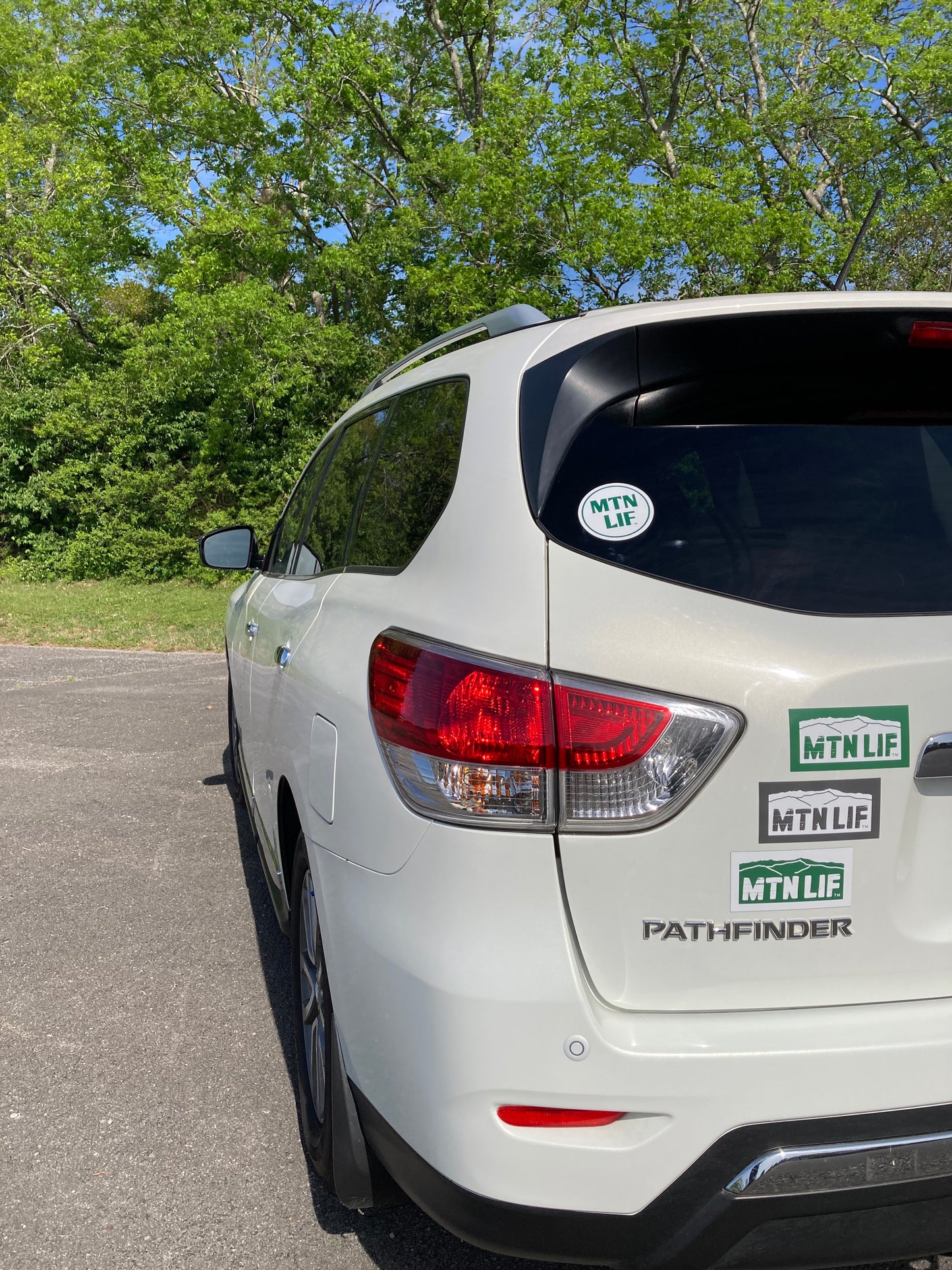 MTN LIF™ car MAGNET mtn logo WHITE on green 3x6"