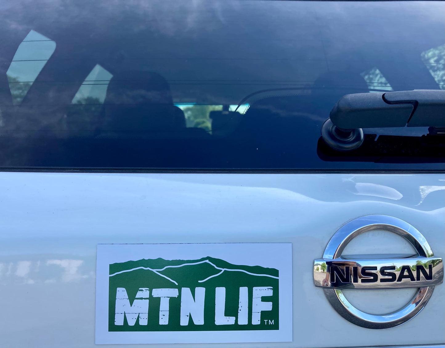 MTN LIF™ car MAGNET mtn logo WHITE on green 3x6"