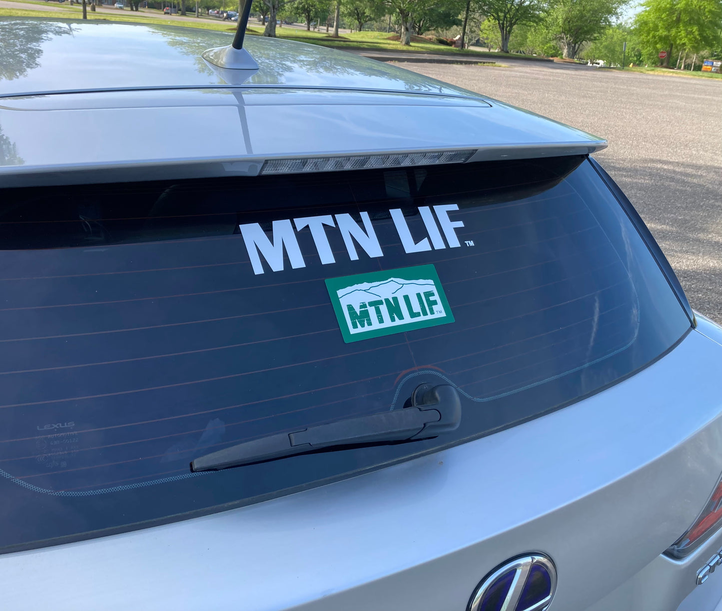 MTN LIF™ vinyl car window Lettering WHITE 12"