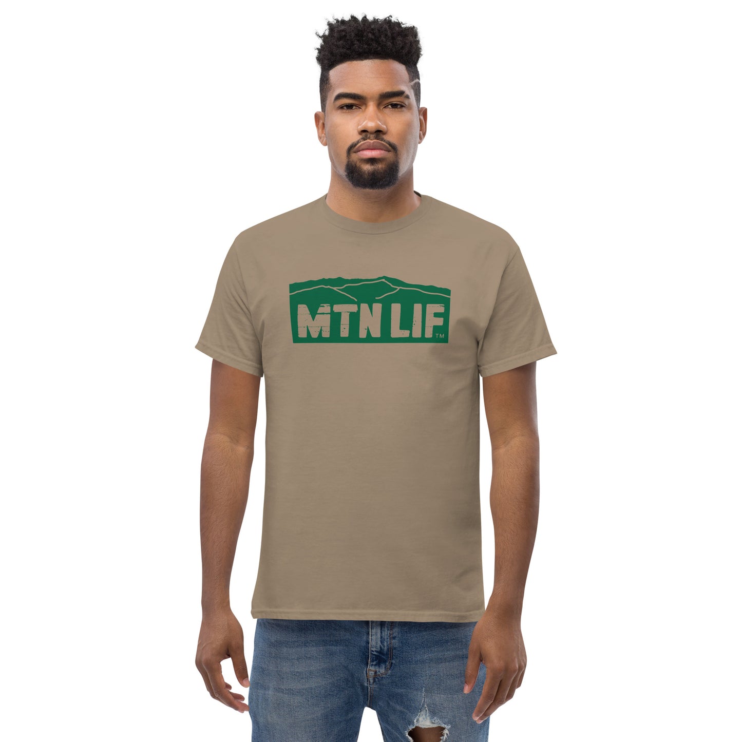 MTN LIF™ Men's classic tee with GREEN mtn logo