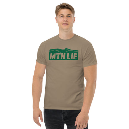 MTN LIF™ Men's classic tee GREEN mtn logo FRONT+BACK!