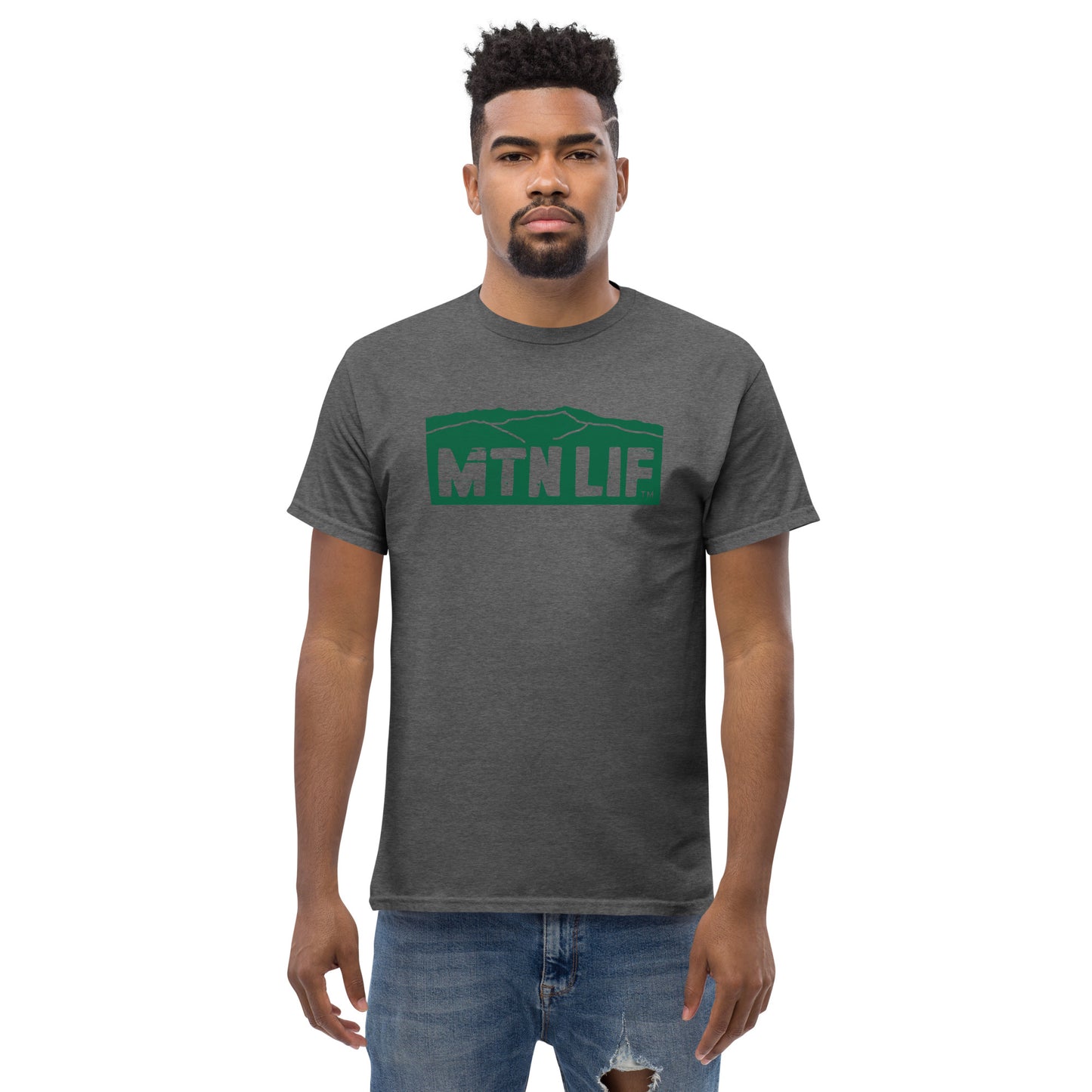 MTN LIF™ Men's classic tee with GREEN mtn logo