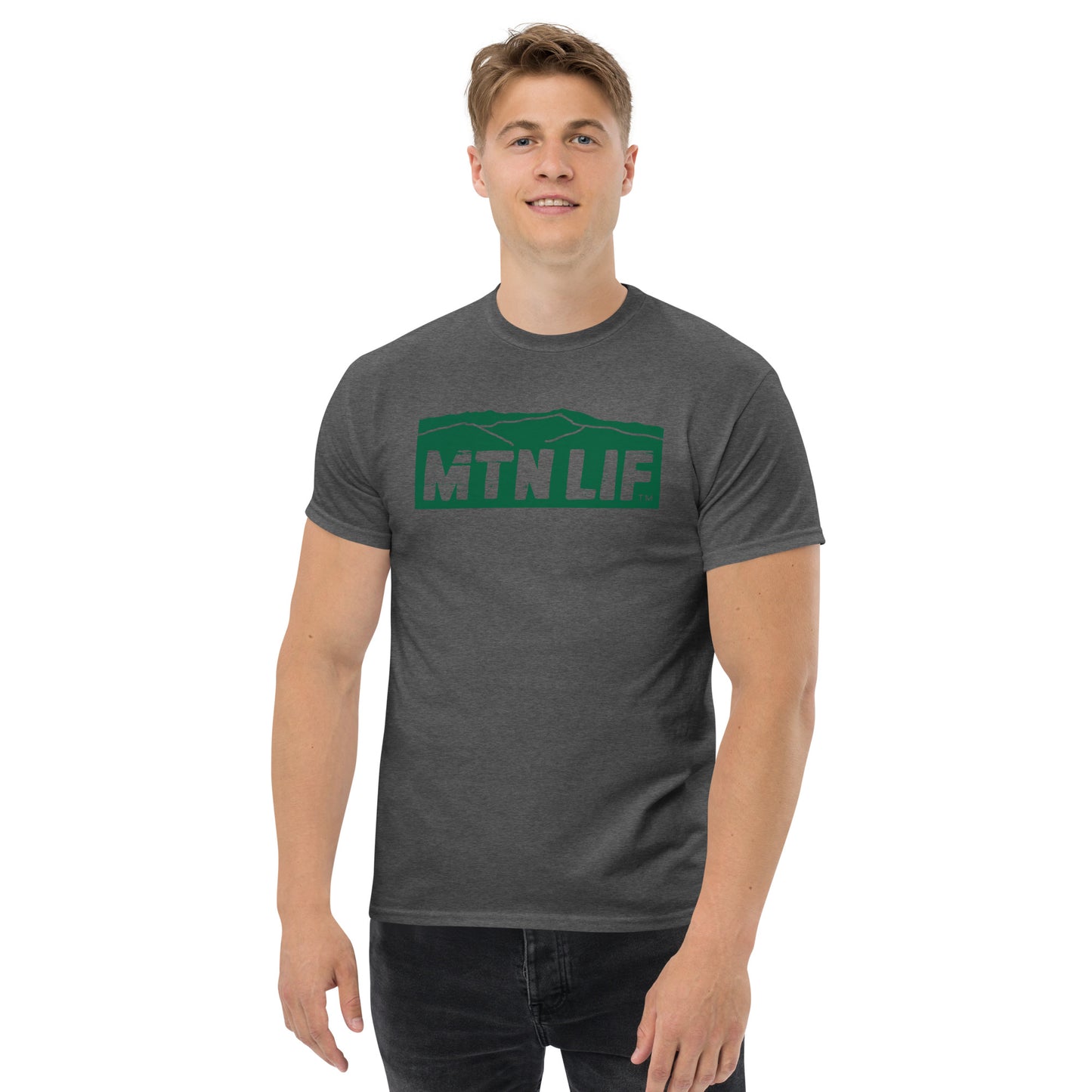 MTN LIF™ Men's classic tee GREEN mtn logo FRONT+BACK!