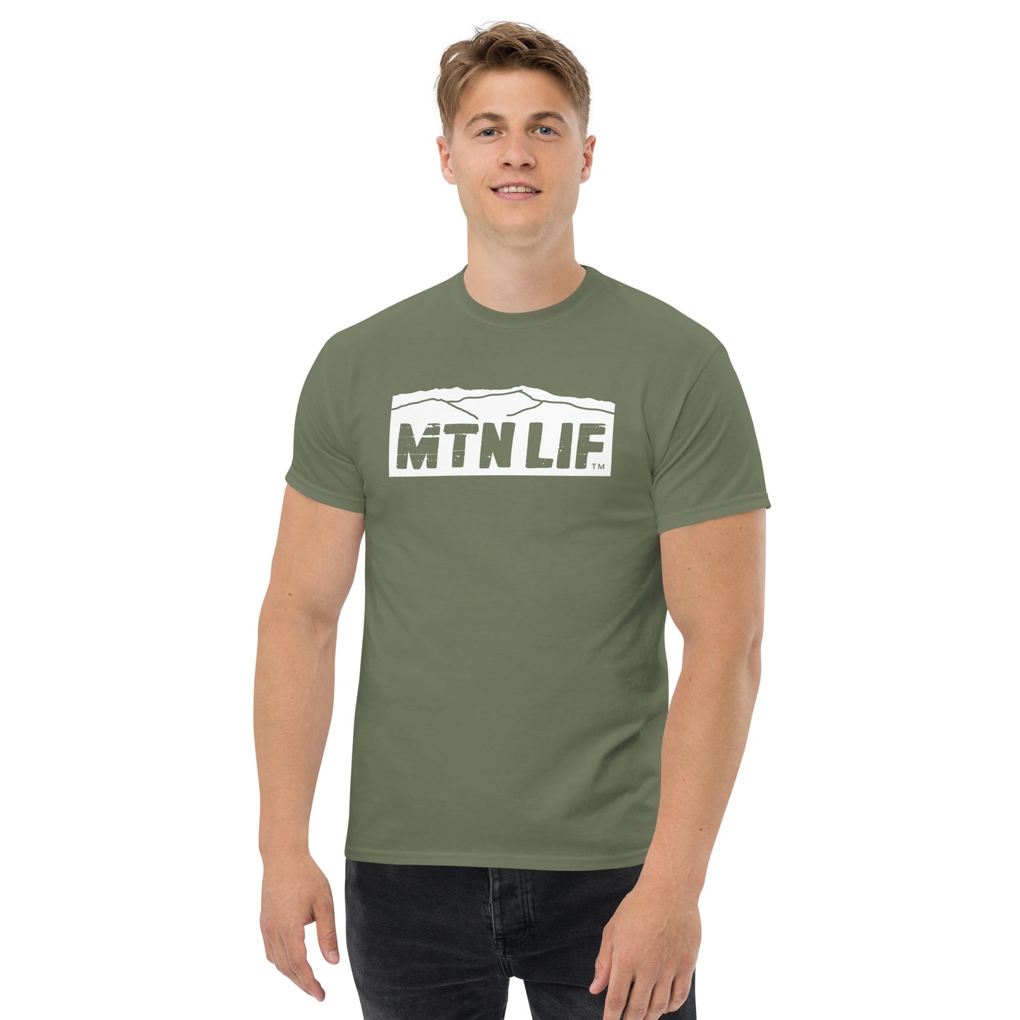 MTN LIF™ Men's classic tee with WHITE mtn logo