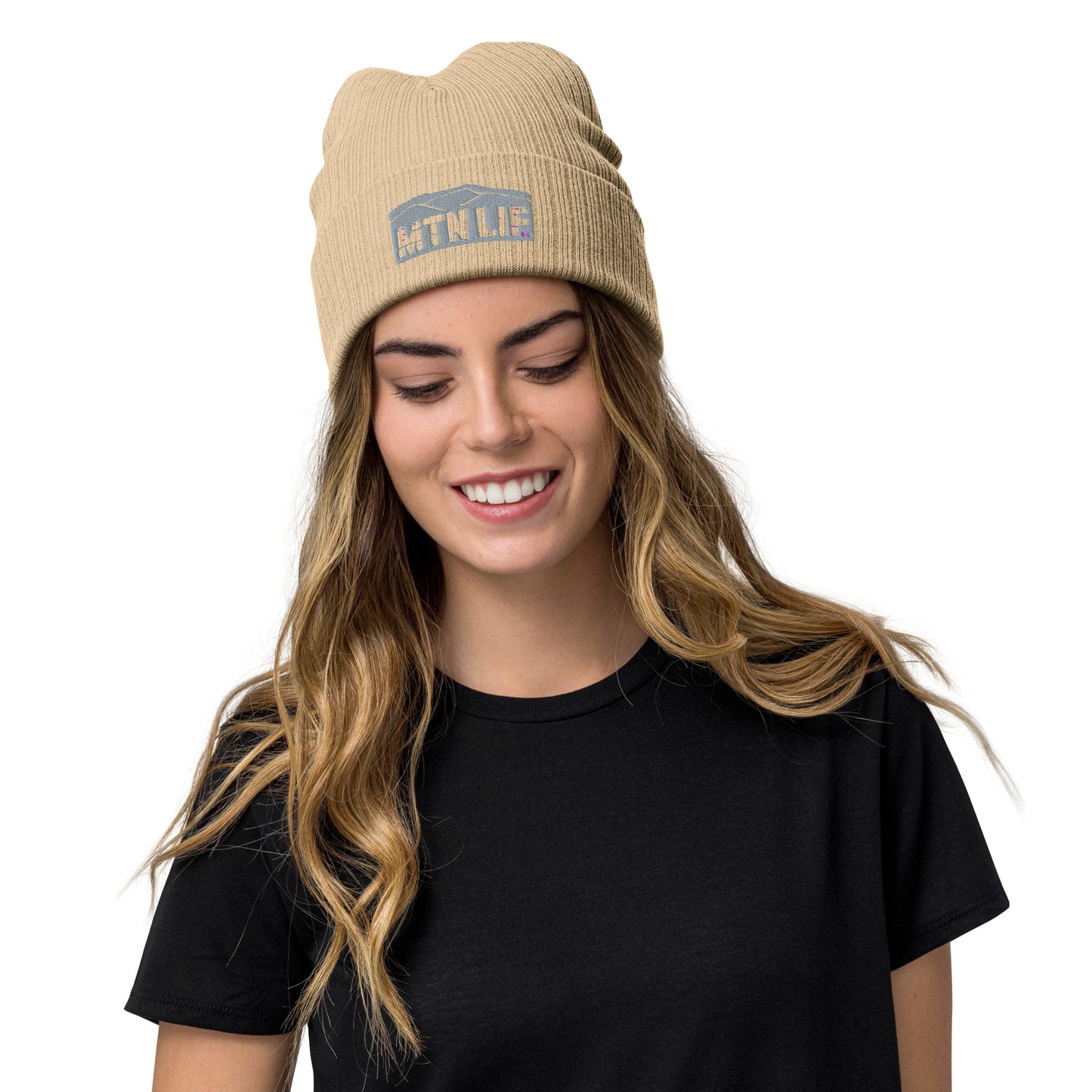 MTN LIF™ Ribbed knit beanie-embroidered GREY mtn logo