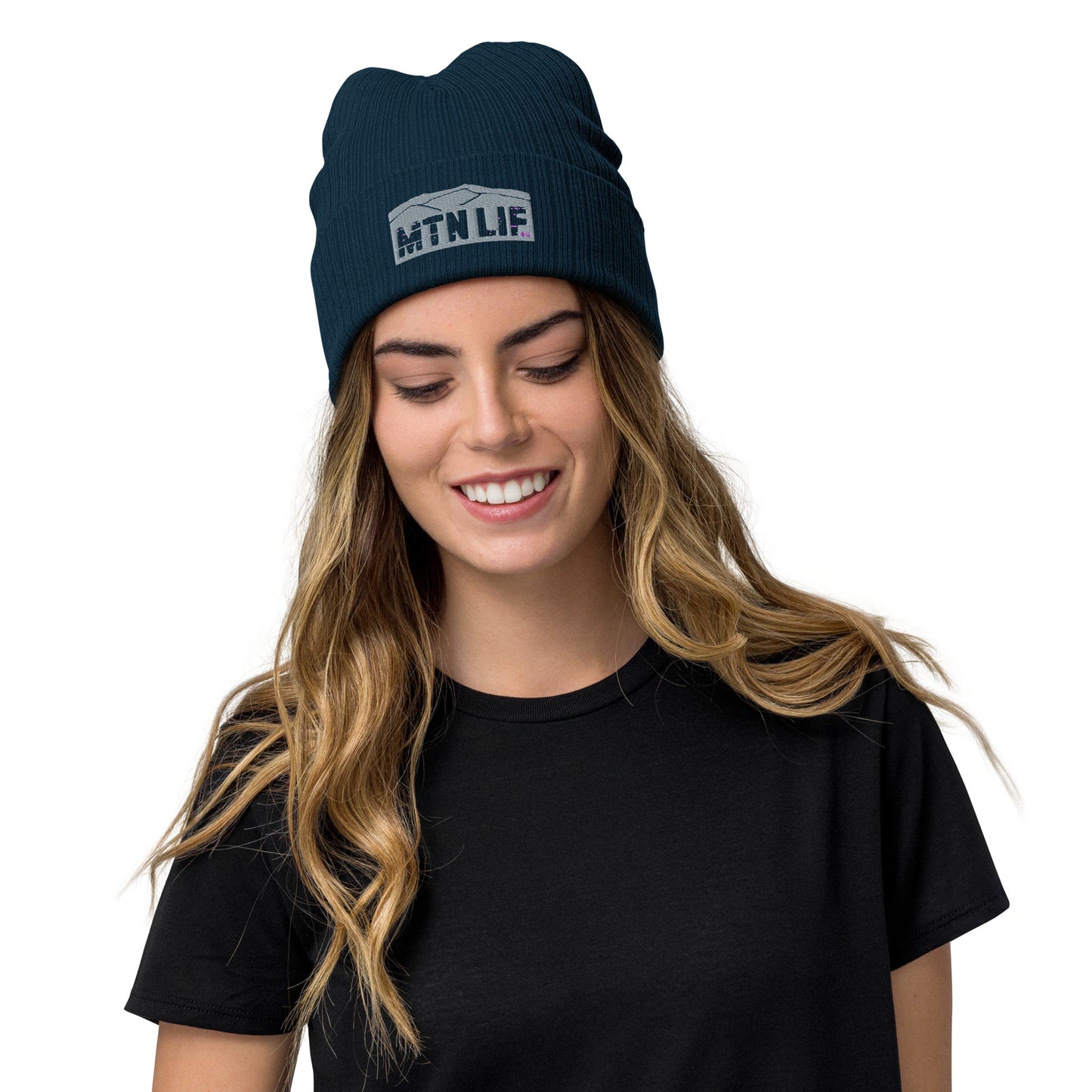 MTN LIF™ Ribbed knit beanie-embroidered GREY mtn logo