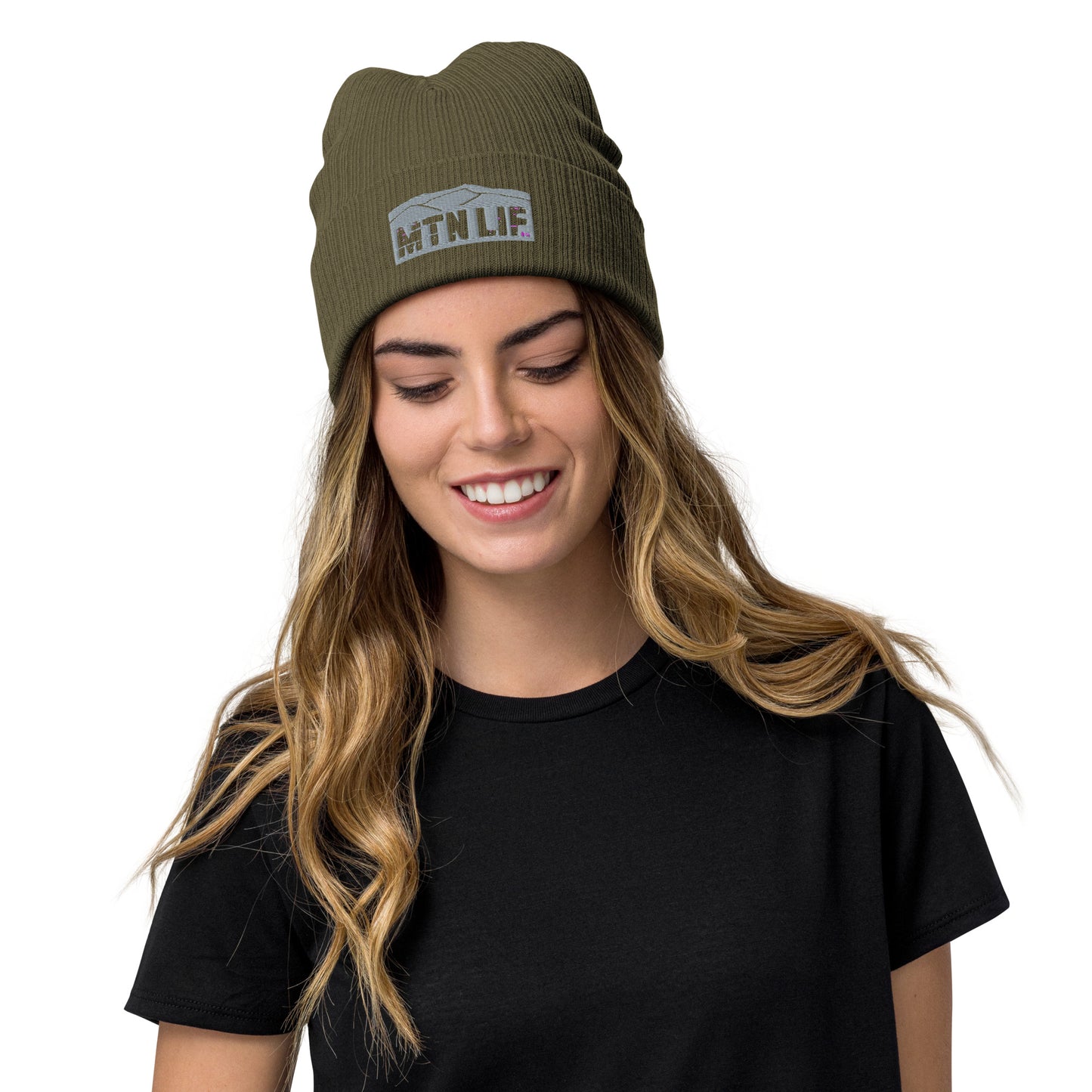 MTN LIF™ Ribbed knit beanie-embroidered GREY mtn logo