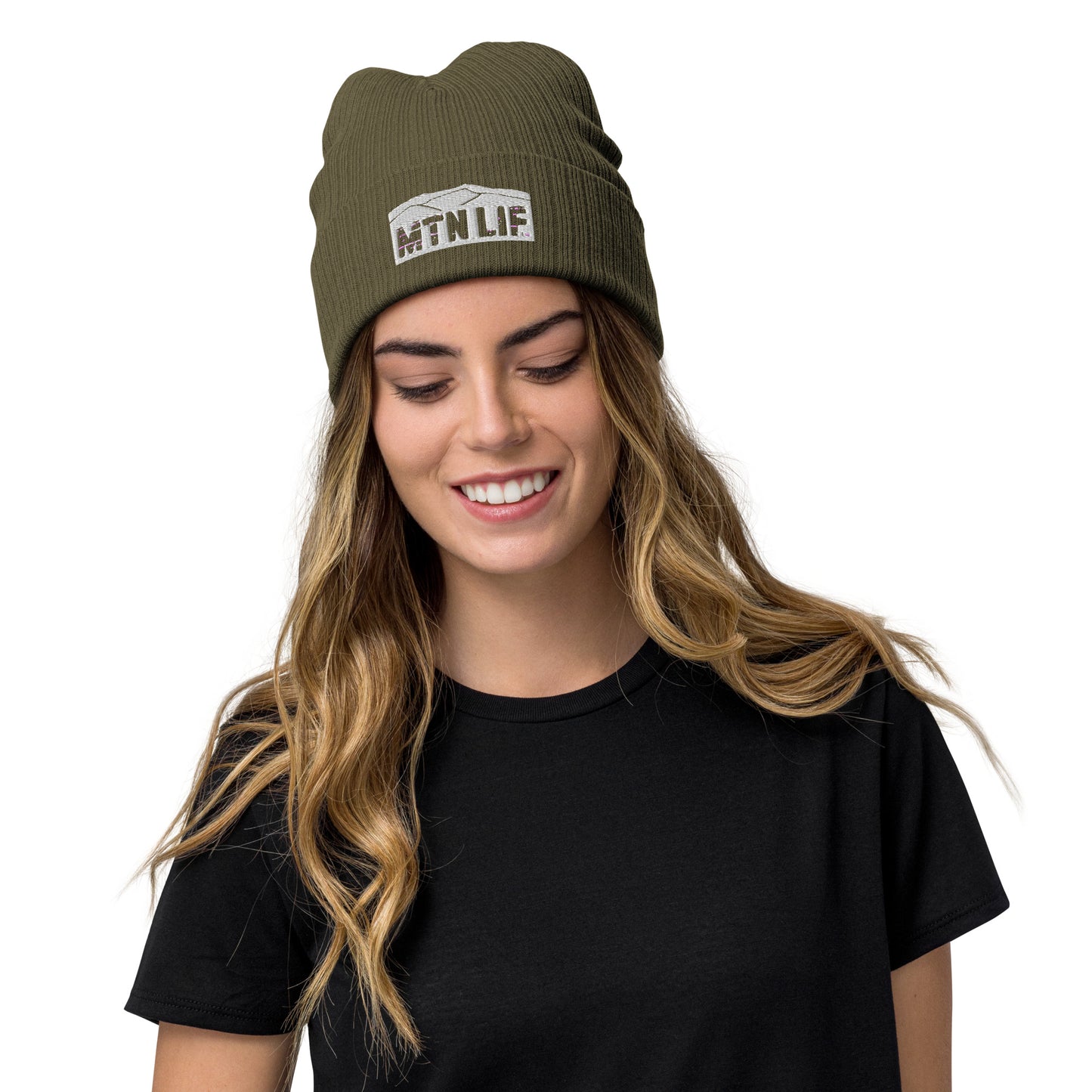 MTN LIF™ Ribbed knit beanie-embroidered SILVER mtn logo