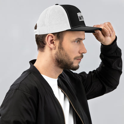 MTN LIF™ Snapback Trucker Cap-embroidered WHITE mtn logo