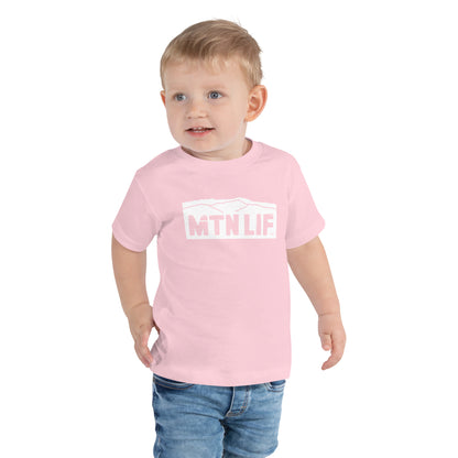 MTN LIF™ Toddler Short Sleeve Tee- WHITE mtn logo