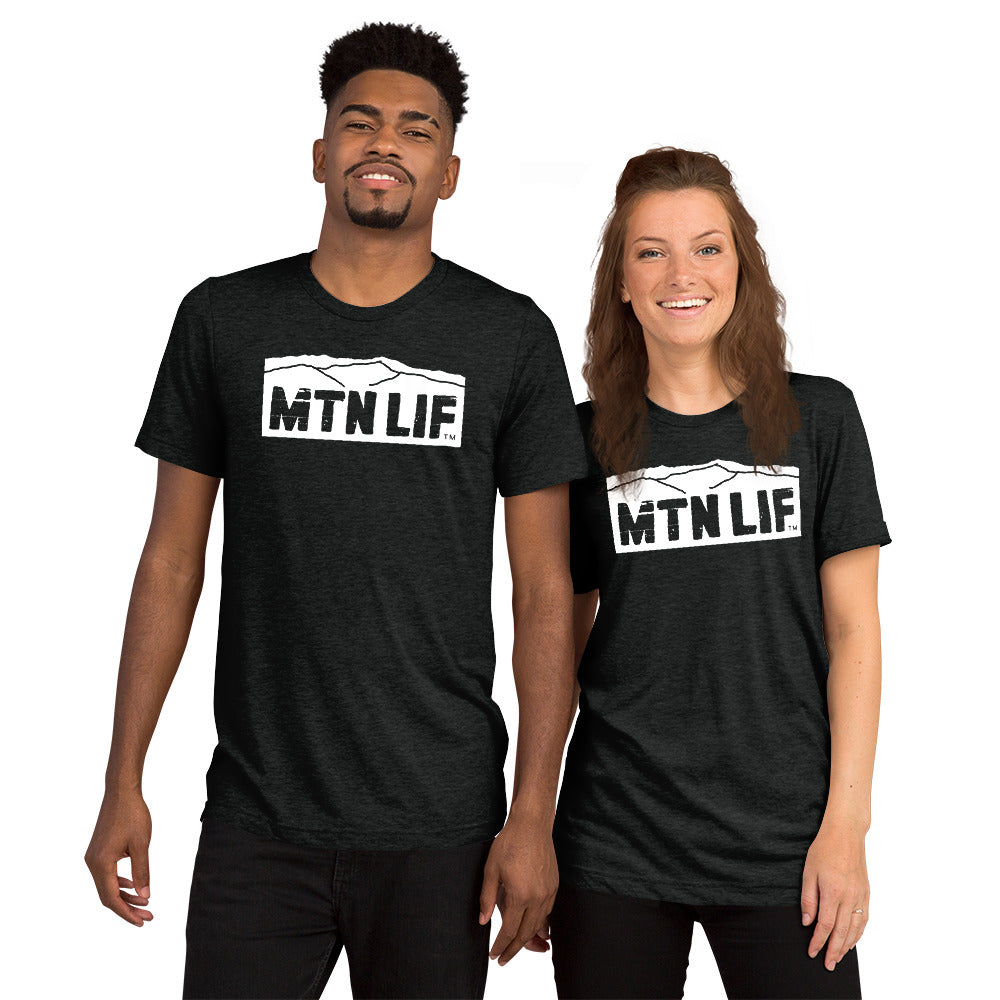 MTN LIF™ Unisex TRIBLEND short sleeve tee- WHITE mtn logo