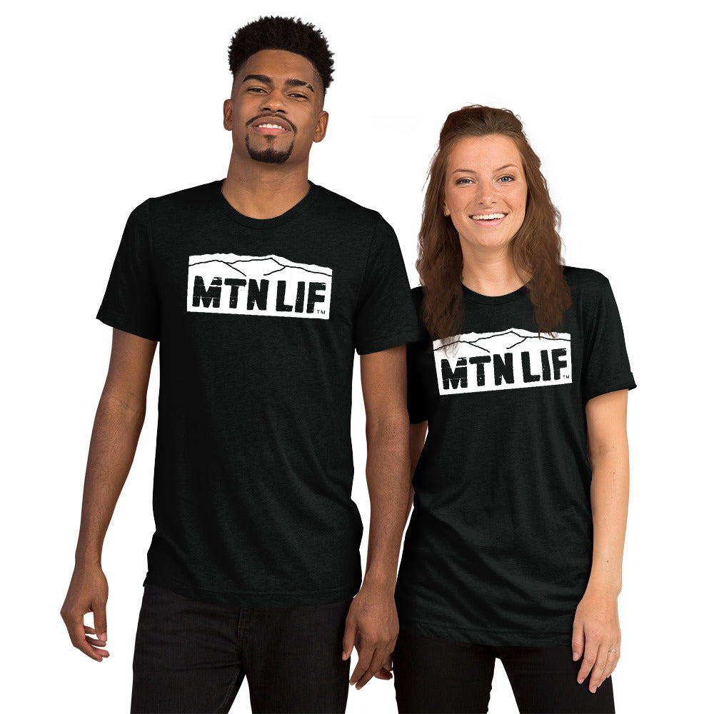 MTN LIF™ Unisex TRIBLEND short sleeve tee- WHITE mtn logo