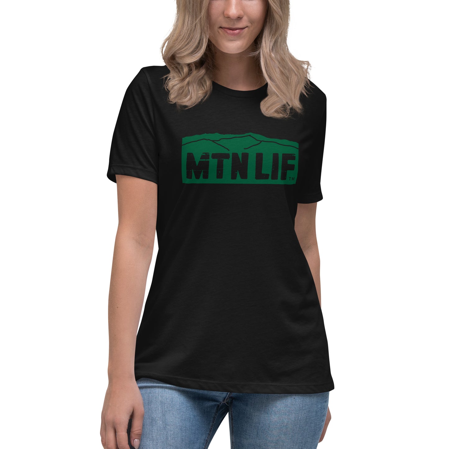 MTN LIF™ Women's Relaxed T-Shirt GREEN mtn logo