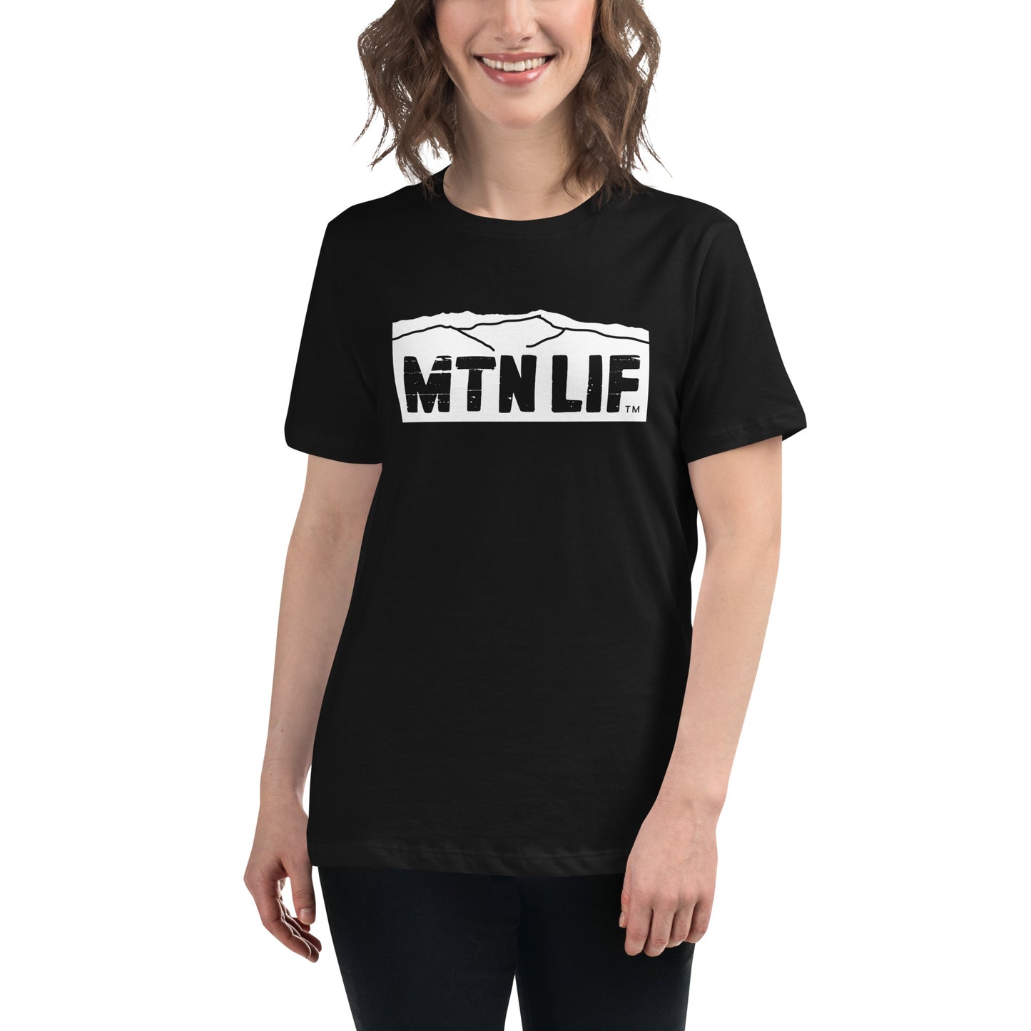 MTN LIF™ Women's Relaxed T-Shirt WHITE mtn logo