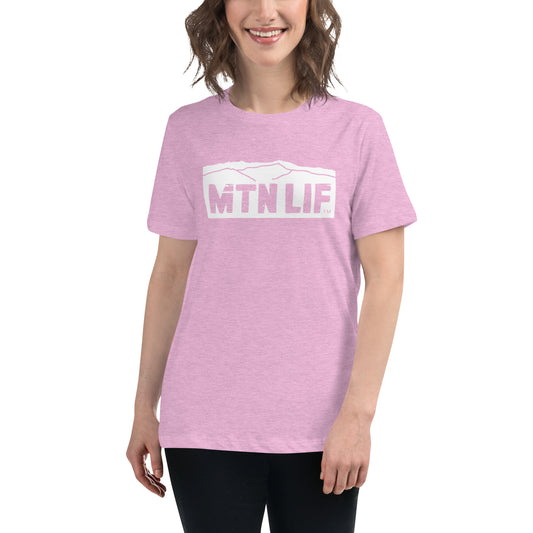 MTN LIF™ Women's Relaxed T-Shirt WHITE mtn logo