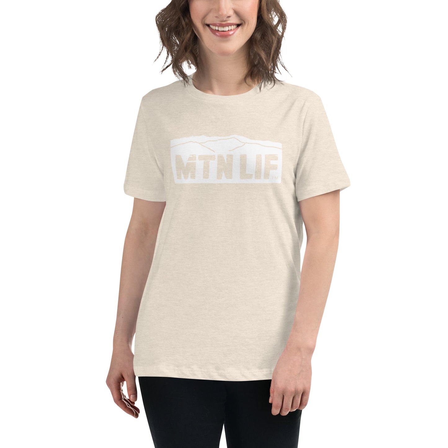 MTN LIF™ Women's Relaxed T-Shirt WHITE mtn logo