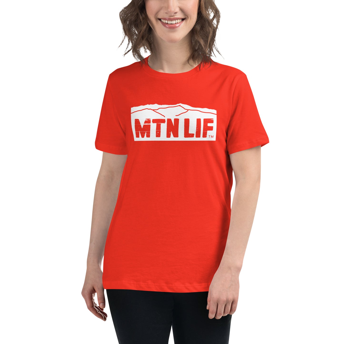 MTN LIF™ Women's Relaxed T-Shirt WHITE mtn logo