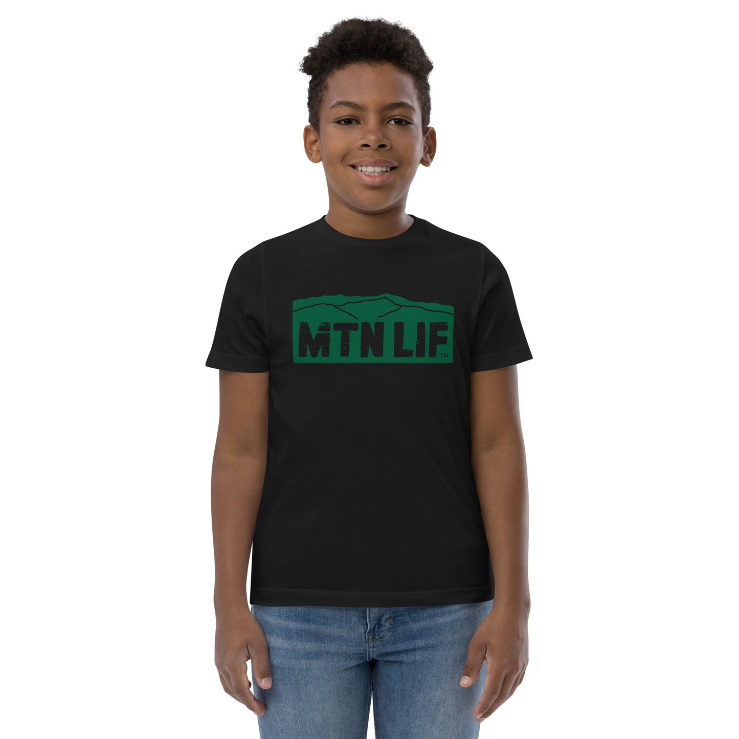 MTN LIF™ Youth jersey t-shirt- GREEN mtn logo