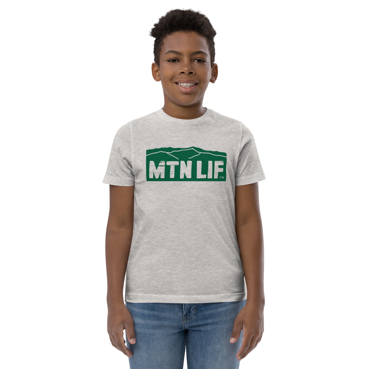 MTN LIF™ Youth jersey t-shirt- GREEN mtn logo