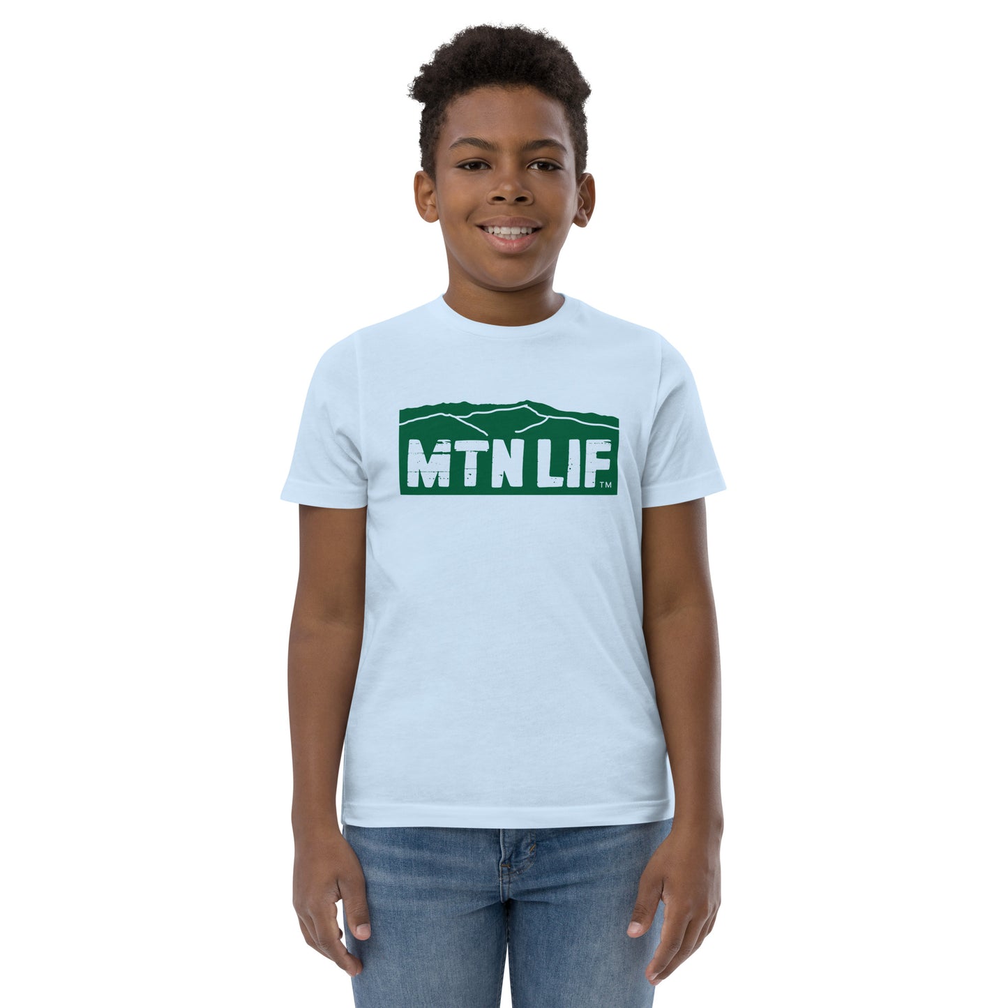 MTN LIF™ Youth jersey t-shirt- GREEN mtn logo