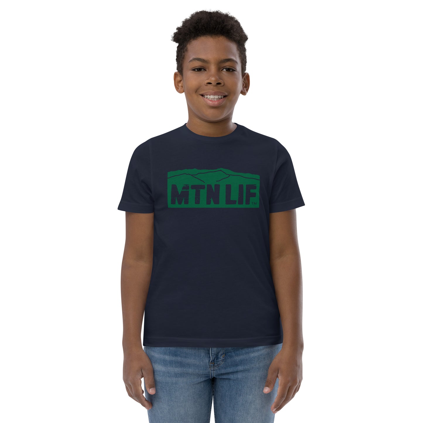 MTN LIF™ Youth jersey t-shirt- GREEN mtn logo