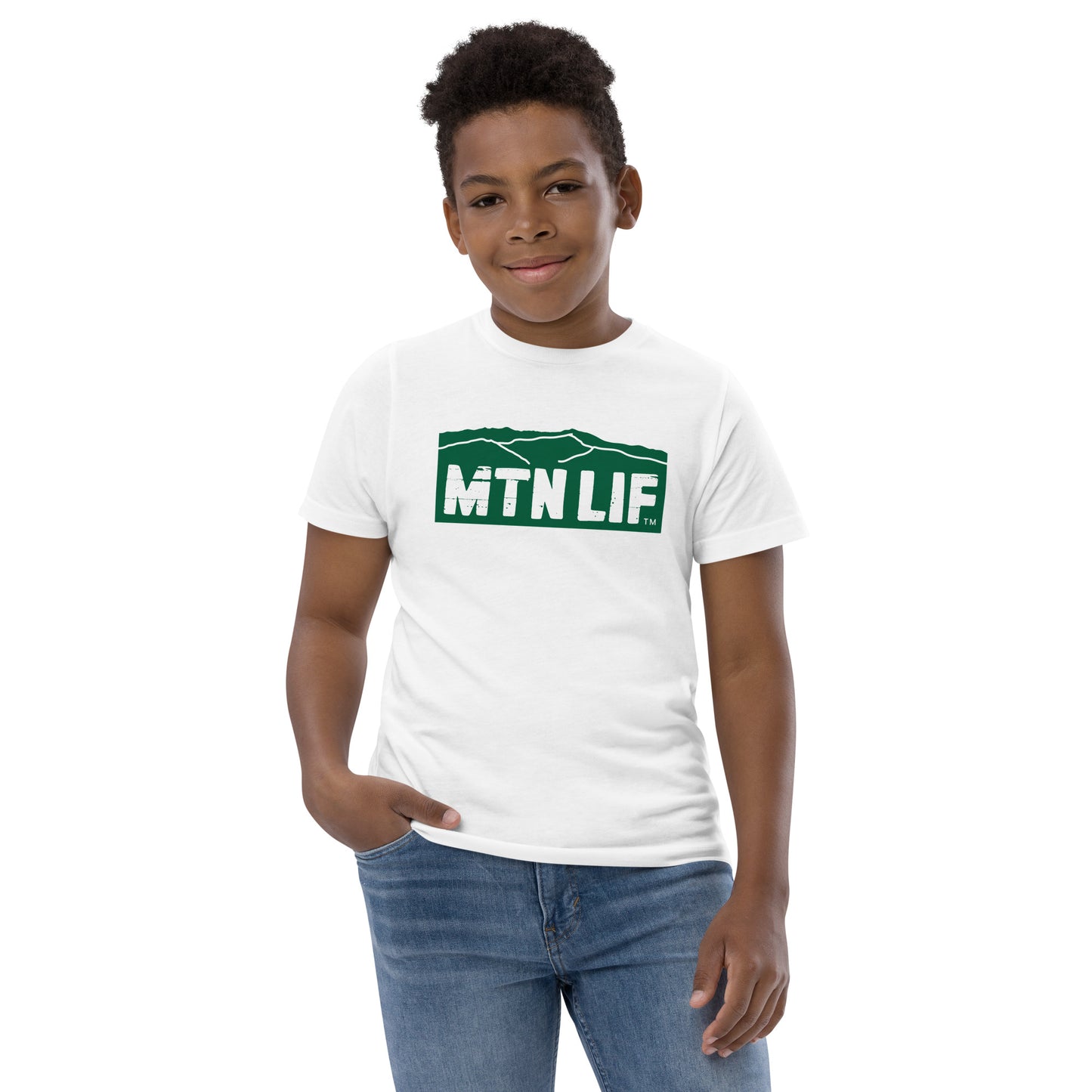 MTN LIF™ Youth jersey t-shirt- GREEN mtn logo